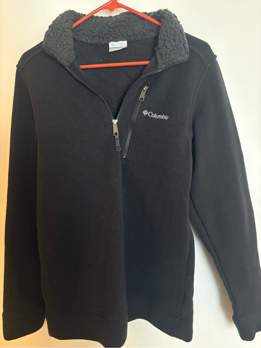 Columbia Men's Black Half-Zip Sherpa-Lined Pullover